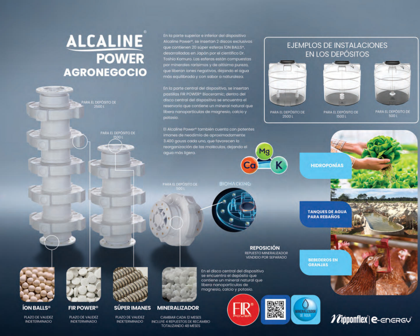 Especificaciones técnicas Alcaline Power